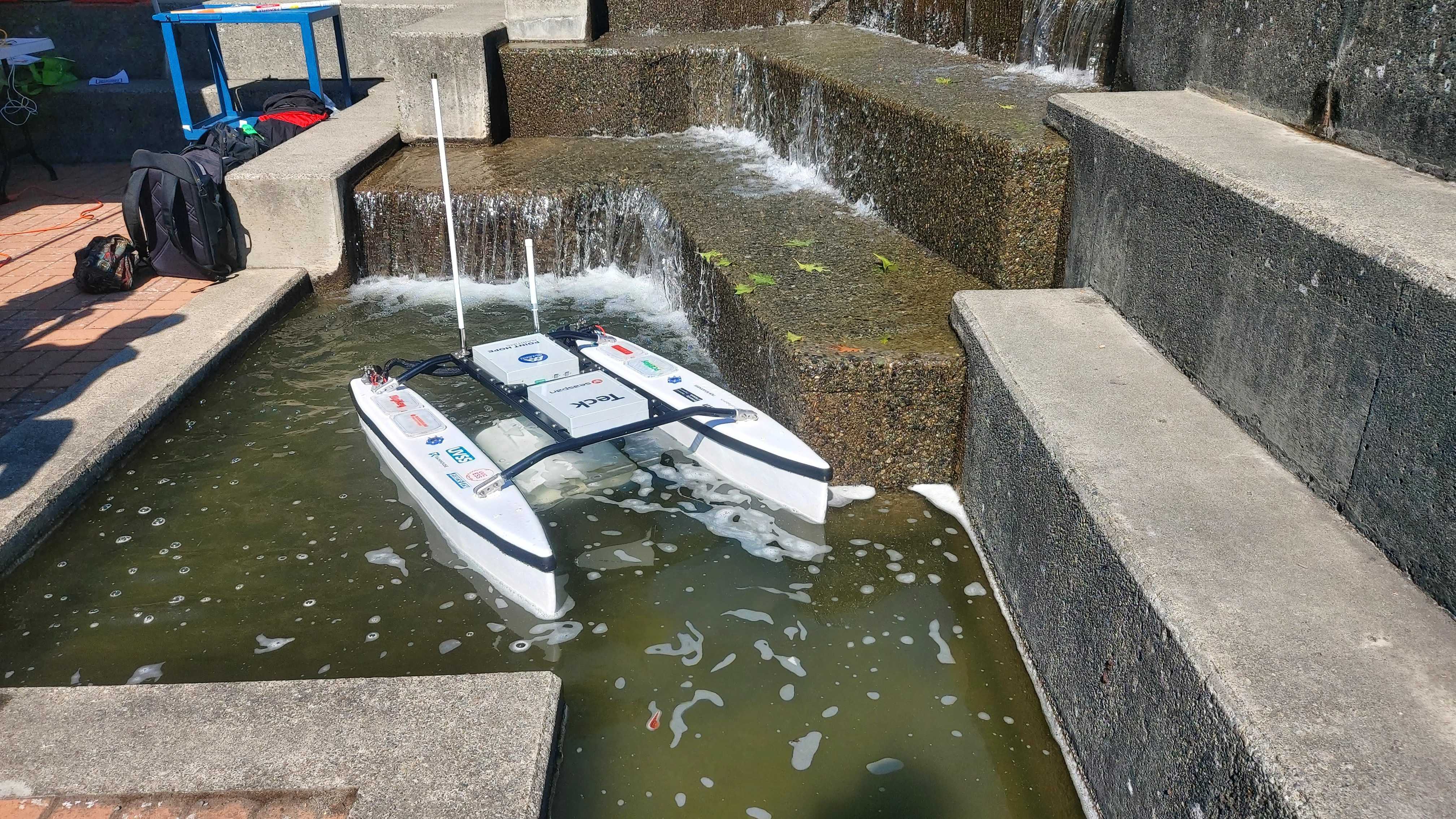Revolutionizing Shoreline Cleanup: Autonomous USV Microplastic Collection - Splash Image